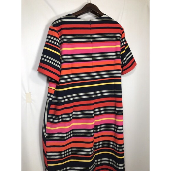 Cato Womens Black Orange Striped Short Sleeve Dress V-Neck Size 22w - Picture 6 of 8